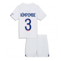 Stroje piłkarskie Paris Saint-Germain Presnel Kimpembe #3 Koszulka Wyjazdowej dla dzieci 2023-24 Krótki Rękaw (+ szorty)